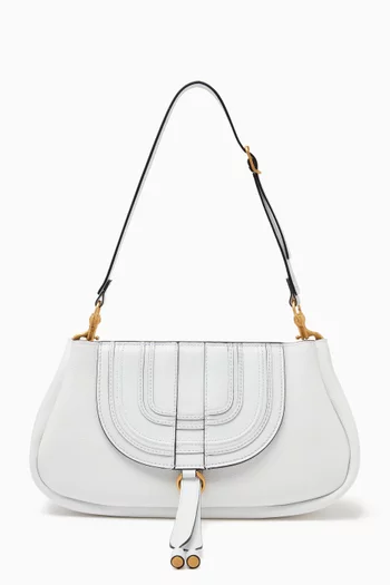 Marcie Medium Shoulder Bag in Grained & Shiny Leather
