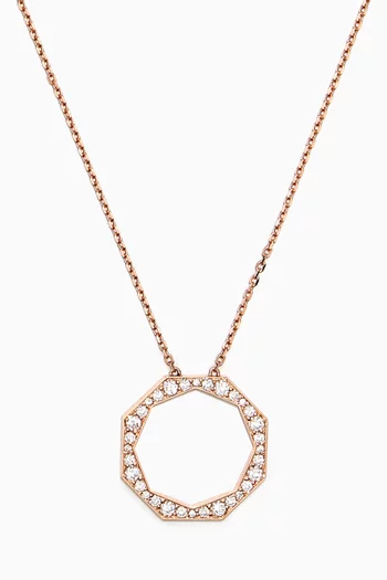 Large Birwaz Turath Diamond Necklace in 18kt Rose Gold
