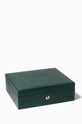 Collector's 8 Watch Box in Croc-embossed Leather