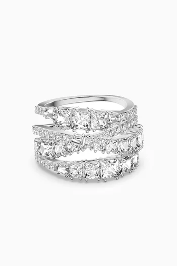 خاتم بتصميم ملفوف معدن مطلي بالروديوم