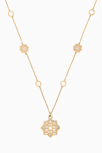 Al Qasr Star Necklace in 18kt White & Yellow Gold