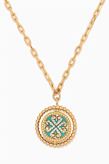 Lace Link Turquoise Necklace in 18kt Gold