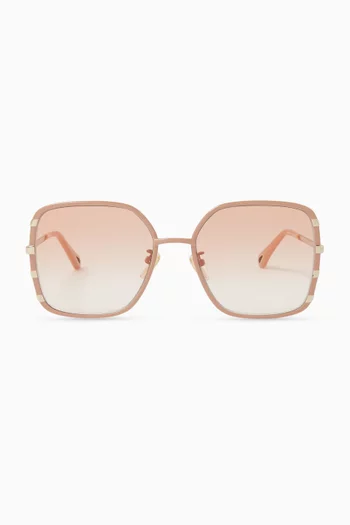 Celeste Square Sunglasses in Metal