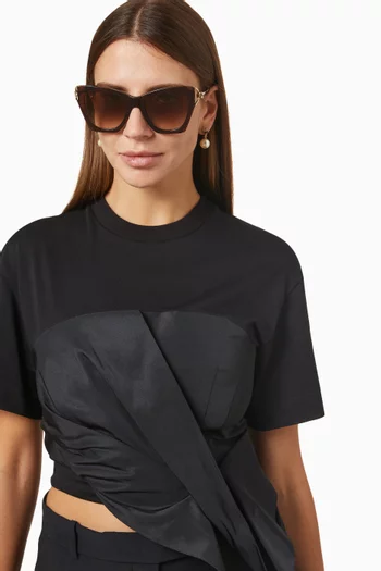 XL Cat-eye Sunglasses in Acetate & Metal