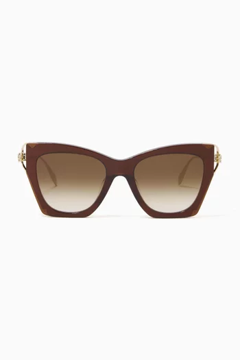 XL Cat-eye Sunglasses in Acetate & Metal