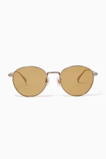 Round Frame Sunglasses in Titanium