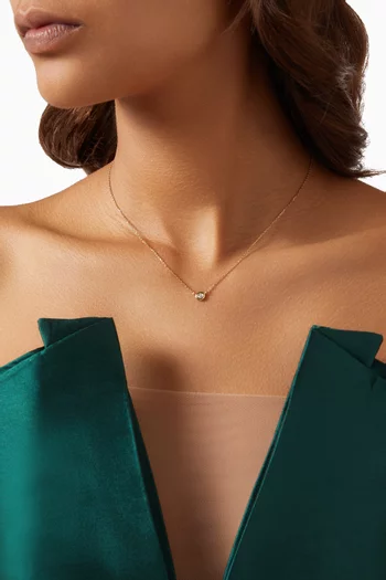 Diamond Bezel Necklace in 18kt Yellow Gold