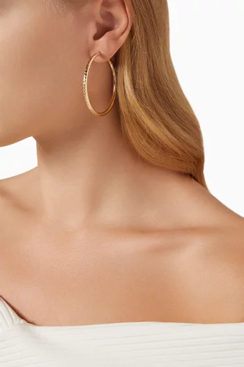 XLarge Diamond Cut Hollow Hoops in 14kt Yellow Gold