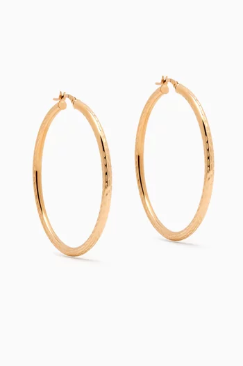 XLarge Diamond Cut Hollow Hoops in 14kt Yellow Gold