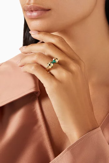 خاتم رينيسانس مرصع بملاكيت ذهب عيار ‏18‏