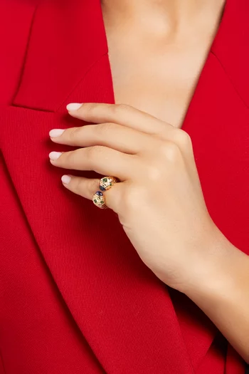 خاتم رينيسانس مرصع بعقيق أسود ذهب عيار 18