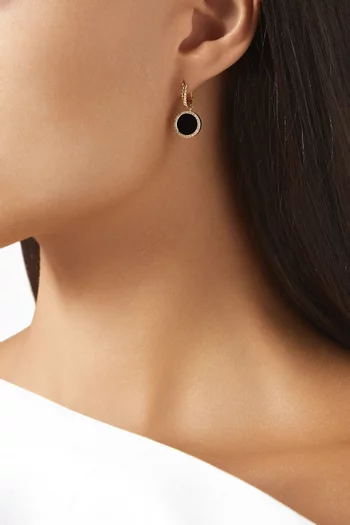 Petite DY Elements® Diamonds & Onyx Drop Earrings in 18kt Gold