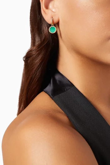 Petite DY Elements® Diamonds & Malachite Drop Earrings in 18kt Gold