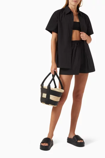 Relaxed Short-sleeve Shirt in Organic Cotton Poplin