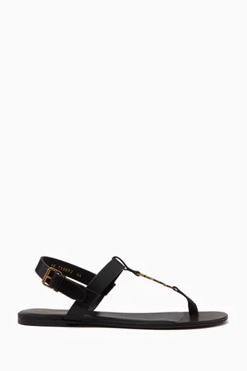 Cassandre Flat Sandals in Smooth Leather