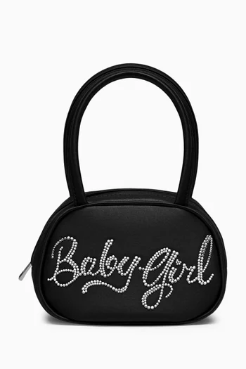 حقيبة سوبر أميني بيد علوية وكلمة Baby Girl ستان