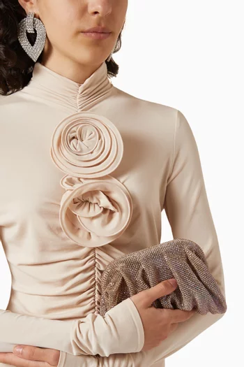 كلاتش فينوس لو بتيت صغير قماش شبكي مرصع بأحجار الراين