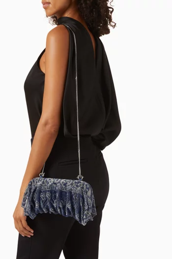 Venus La Grande Rhinestone Clutch in Crystal Mesh