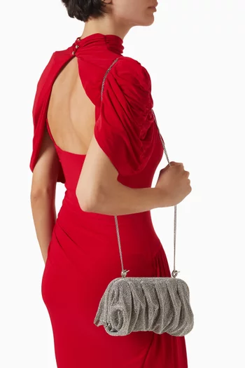 Venus La Grande Rhinestone Clutch in Crystal Mesh