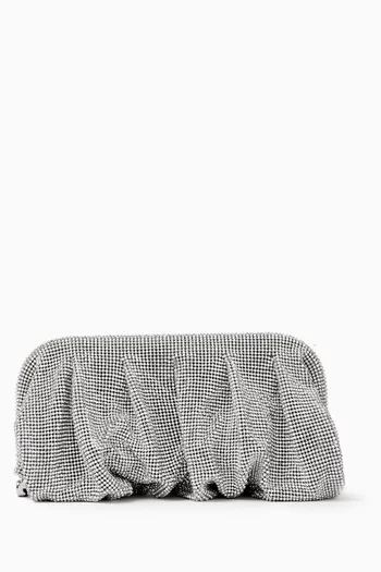 Venus La Grande Clutch in Rhinestone Crystal Mesh