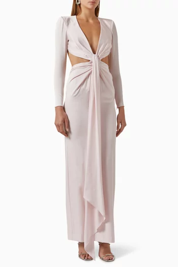 Dalten Cut-out Gown in Satin Crepe