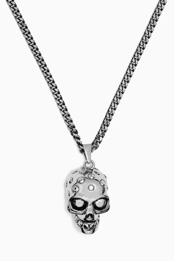 The Knuckle Skull Necklace in Brass