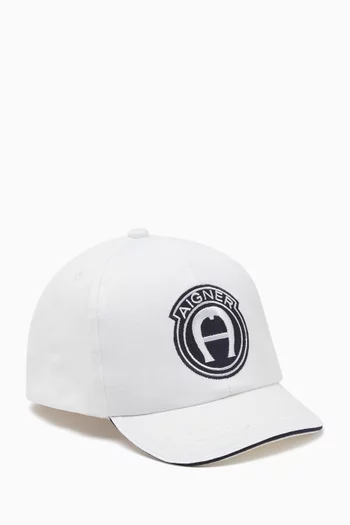 Embroidered Logo Baseball Cap in Cotton