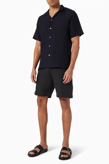 قميص لينو بياقة بطية كتان