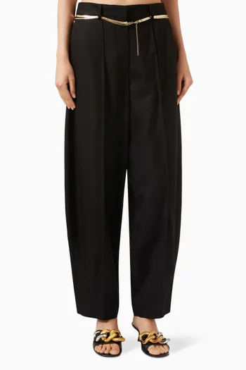 Low-rise Pleated Pants in Viscose