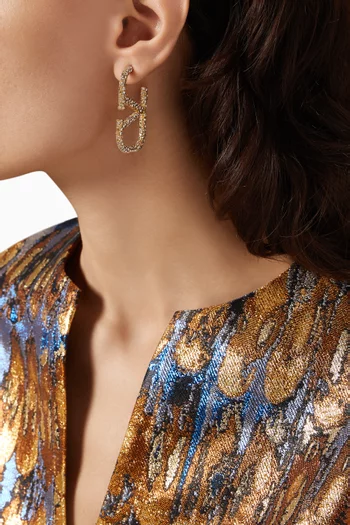 Valentino Garavani VLOGO Crystal Earrings in Metal