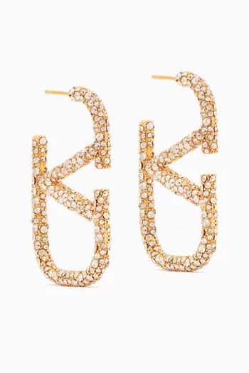 Valentino Garavani VLOGO Crystal Earrings in Metal