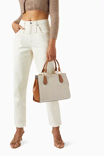 حقيبة ساتشل مارلين متوسطة قنب بشعار الماركة