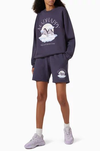 Outdoors Printed Shorts in Cotton-fleece