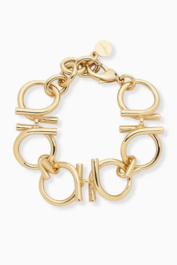 Gancini Chain Bracelet in Gold-plated Metal