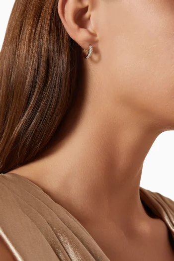 Baby Pavé Hoop Earrings in Gold-plated Brass