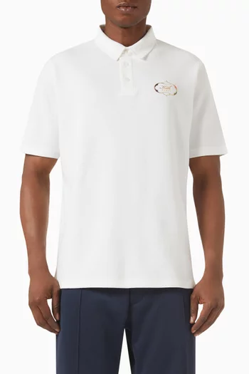 Dubai Logo Polo Shirt in Cotton Piqué