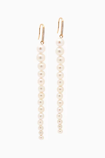 Graduated Pearl Dangler Earrings in 14kt Gold