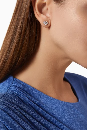 Diamond Sunrise Earrings in 18kt White Gold