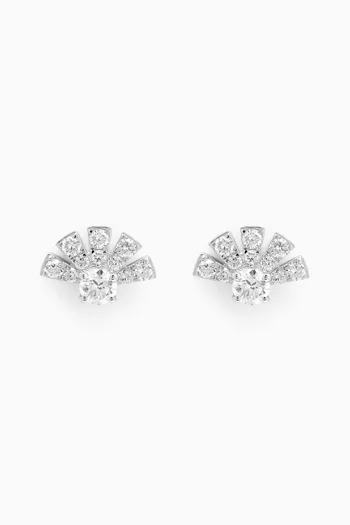 Diamond Sunrise Earrings in 18kt White Gold