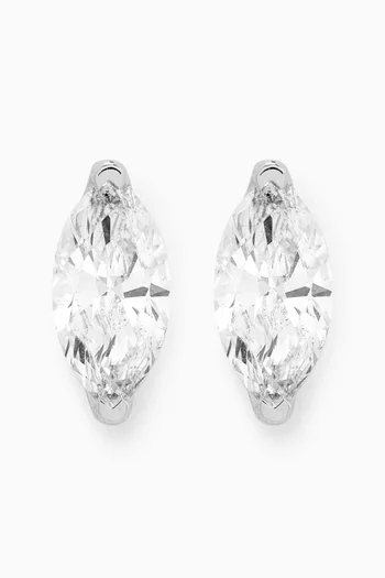 Marquise Diamond Stud Earrings in 18kt White Gold