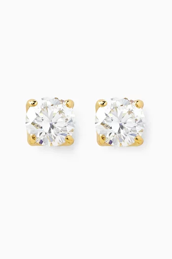 Round Diamond Stud Earrings in 18kt Gold