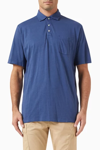 Patch Pocket Polo Shirt in Cotton Blend