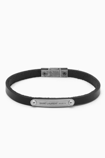 ID Plaque Bracelet in Leather