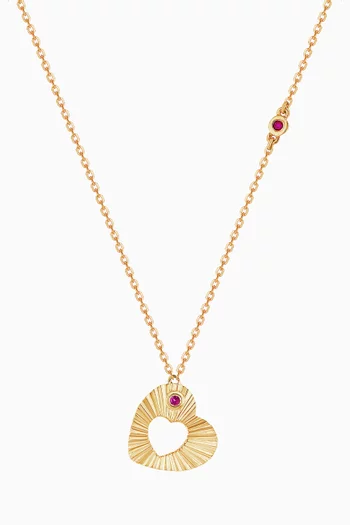 Farfasha Sunkiss Heart Ruby Necklace in 18kt Gold