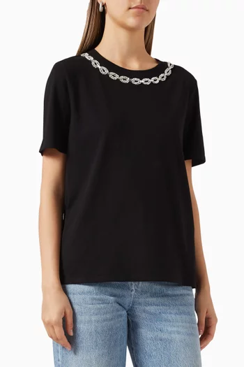 Jeweled Collar T-shirt in Organic Jersey