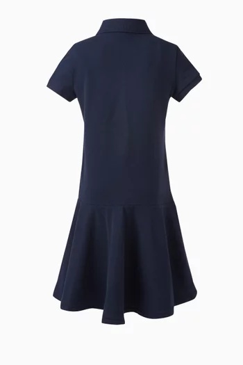 Logo Polo Dress in Cotton Stretch