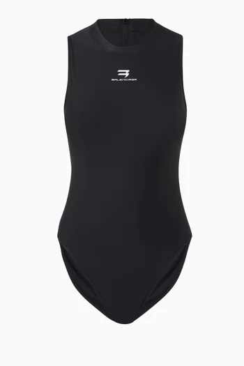 لباس سباحة قطعة واحدة بتصميم رياضي معالج