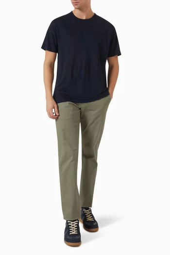 تي شيرت بفتحة رقبة مستديرة كتان