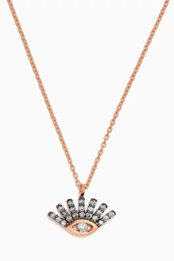 Evil Eye Diamond Necklace in 14kt Rose Gold