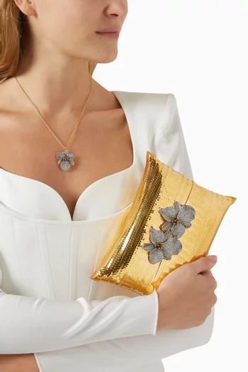 Botanical Garden Evening Bag in 24kt Gold-plated Brass